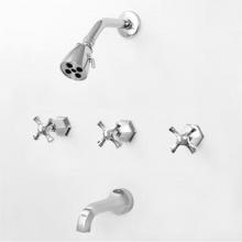 Sigma 1.727533T.26 - 3 Valve Tub & Shower Set TRIM (Includes HAF and Wall Tub Spout) MALLORCA CHROME .26