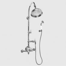 Sigma 7.00158860.54 - Exposed Thermostatic Shower System with Showerhead and Handshower and 158 Lever in Satin Gold