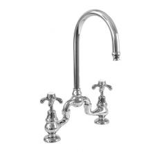 Sigma 7.57481030.26 - Sancerre Bridge Kitchen/Bar Faucet with 481 Drop Cross Handle in Polished Chrome