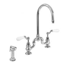 Sigma 7.57482032.26 - Sancerre Bridge Kitchen Faucet with Handspray and 482 Offset Lever in Polished Chrome