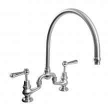 Sigma 7.57484040.57 - Sancerre Bridge Kitchen/Bar Faucet with High-Arc Spout and 484 Straight Lever in Antique Bronze