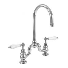 Sigma 7.57485030.26 - Sancerre Bridge Kitchen/Bar Faucet with 485 Porcelain Lever in Polished Chrome