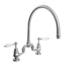 Sigma 7.57485040.57 - Sancerre Bridge Kitchen/Bar Faucet with High-Arc Spout and 485 Porcelain Lever in Antique Bronze