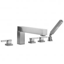 Jaclo 4404-a-470-TRIM-RG - CUBIX® Roman Tub Set with CUBIX® Lever Handles and Angled Handshower