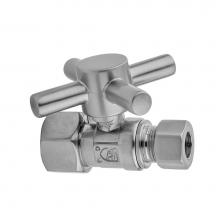 Jaclo 618-4-PCH - Quarter Turn Straight Pattern 3/8'' IPS x 3/8'' O.D. Supply Valve with Contemp