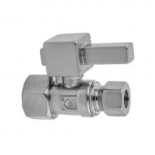 Jaclo 618-6-PCH - Quarter Turn Straight Pattern 3/8'' IPS x 3/8'' O.D. Supply Valve with Square