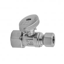 Jaclo 618-8-PCH - Quarter Turn Straight Pattern 3/8'' IPS x 3/8'' O.D. Supply Valve with Oval Ha