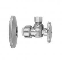 Jaclo 638PF-KIT-PCH - Quarter Turn Angle Pattern 1/2'' Push Fit x 3/8'' O.D. Supply Valve with Escut