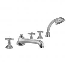 Jaclo 6970-T676-S-488-TRIM-RG - Westfield Roman Tub Set with Low Spout and Hex Cross Handles and Straight Handshower