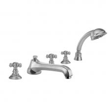 Jaclo 6970-T678-S-488-TRIM-RG - Westfield Roman Tub Set with Low Spout and Cross Handles and Straight Handshower