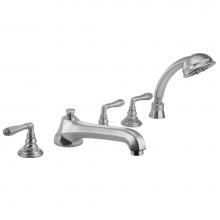 Jaclo 6970-T685-S-423-TRIM-RG - Astor Roman Tub Set with Low Spout and Hex Lever Handles and Straight Handshower