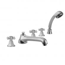 Jaclo 6970-T688-S-423-TRIM-RG - Astor Roman Tub Set with Low Spout and Ball Cross Handles and Straight Handshower