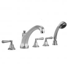 Jaclo 6972-T685-S-423-TRIM-RG - Astor Roman Tub Set with High Spout and Hex Lever Handles and Straight Handshower