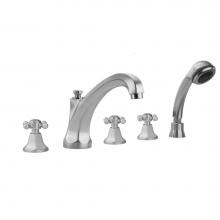 Jaclo 6972-T688-S-423-TRIM-RG - Astor Roman Tub Set with High Spout and Ball Cross Handles and Straight Handshower