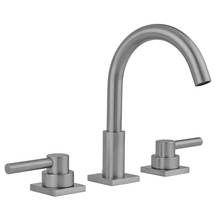 Jaclo 8881-TSQ632-1.2-PCH - Uptown Contempo Faucet with Square Escutcheons & Low Lever Handles -1.2 GPM