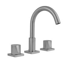 Jaclo 8881-TSQ672-1.2-PCH - Uptown Contempo Faucet with Square Escutcheons & Thumb Handles -1.2 GPM