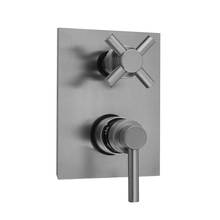 Jaclo T7530-TRIM-ULB - Rectangle Plate with Contempo Low Lever Thermostatic Valve with Contempo Cross Built-in 2-Way Or 3