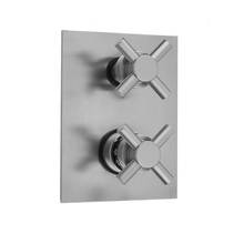 Jaclo T7532-TRIM-ULB - Rectangle Plate with Contempo Cross Thermostatic Valve with Contempo Cross Built-in 2-Way Or 3-Way