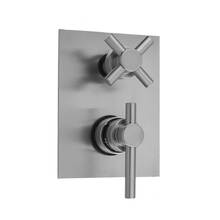 Jaclo T7538-TRIM-ULB - Rectangle Plate with Contempo Peg Thermostatic Valve with Contempo Cross Built-in 2-Way Or 3-Way D