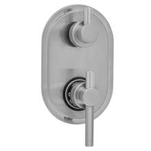 Jaclo T8536-TRIM-PCH - Oval Plate with Contempo Peg Lever Thermostatic Valve with Short Peg Lever Built-in 2-Way Or 3-Way