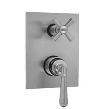 Jaclo T8586-TRIM-ULB - Rectangle Plate with Hex Lever Thermostatic Valve with Hex Cross Built-in 2-Way Or 3-Way Diverter/