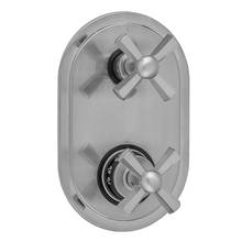 Jaclo T9585-TRIM-PCH - Oval Plate with Hex Cross Thermostatic Valve with Hex Cross Built-in 2-Way Or 3-Way Diverter/Volum