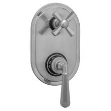 Jaclo T9586-TRIM-PCH - Oval Plate with Hex Lever Thermostatic Valve with Hex Cross Built-in 2-Way Or 3-Way Diverter/Volum