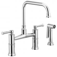 Brizo 62525LF-PC - Artesso® Bridge Faucet with Side Sprayer