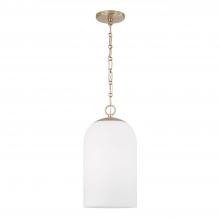 Capital 355811MA-554 - 1-Light Capsule Pendant in Matte Brass with Soft White Glass and Alternating Loop Designer Chain