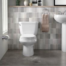 KOHLER 3577-4639-0 - Wellworth Classic 2-Piece 1.28 GPF Round Front Toilet in White with Cachet Q3 Toilet Seat