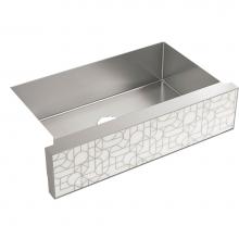 KOHLER 22569-NA22573-RWT - KOHLER Tailor Large Single Basin Stainless Steel Sink with Etched Stone Insert