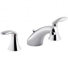 KOHLER 15261-4RA-CP - Coralais® Widespread bathroom sink faucet with lever handles, pop-up drain and lift rod