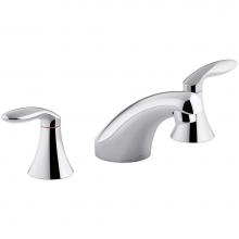 KOHLER 15265-4NDRA-CP - Coralais® Widespread bathroom sink faucet with lever handles, less drain and lift rod