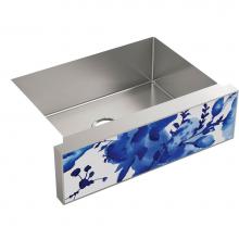 KOHLER 22571-NA22575-FLW - KOHLER Tailor Medium Single Basin Stainless Steel Sink with Large Flora Insert