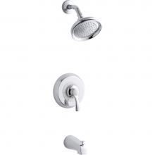 KOHLER TLS12007-4-CP - Fairfax® Rite-Temp(R) bath and shower trim set with NPT spout, less showerhead