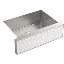 KOHLER 22571-NA22577-RWT - KOHLER Tailor Medium Single Basin Stainless Steel Sink with Carved Stone Insert