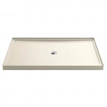 KOHLER 8659-47 - Rely 60-in x 42-in Single-Threshold Shower Base with Center Drain, Almond