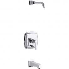 KOHLER T16233-4L-CP - Margaux® Rite-Temp(R) bath and shower trim set with push-button diverter and lever handle, le