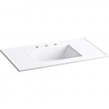 KOHLER 2781-8-0 - Ceramic/Impressions® 37'' rectangular vanity-top bathroom sink with 8'' w