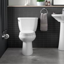 KOHLER 3493-4636-0 - Highline Classic 2-Piece 1.6 GPF Single Flush Elongated Toilet in White with Cachet Q3 Toilet Seat