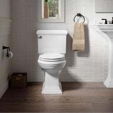 KOHLER 3816-4636-0 - Memoirs Classic 2-Piece 1.28 GPF Single Flush Elongated Toilet in White with Cachet Q3 Toilet Seat