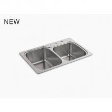 KOHLER 75791-3-NA - Verse™ 33'' x 22'' x 9-1/4'' Top-mount/undermount double-bowl larg