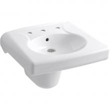 KOHLER 1999-SS8-0 - Brenham™ wall-mounted or concealed carrier arm mounted commercial bathroom sink with widespread