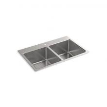 KOHLER 31465-1-NA - Prologue® 33'' top-/undermount double-bowl kitchen sink