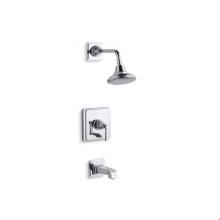 KOHLER T13133-4B-CP - Pinstripe® Rite-Temp(R) pressure-balancing bath and shower faucet trim with lever handle, val