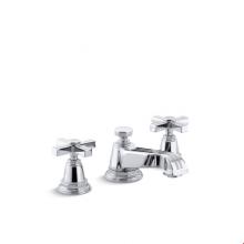 KOHLER 13132-3B-CP - Pinstripe® Widespread bathroom sink faucet with cross handles