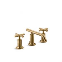 KOHLER 14410-3-BGD - Purist® Widespread bathroom sink faucet with low cross handles and low spout