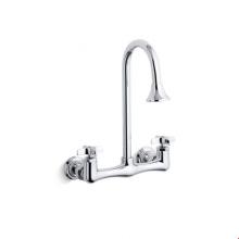 KOHLER 7319-3-CP - Triton® double cross handle utility sink faucet with rosespray gooseneck spout