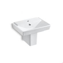 KOHLER 5150-1-0 - Rêve® 23'' semi-pedestal bathroom sink with single faucet hole and shroud