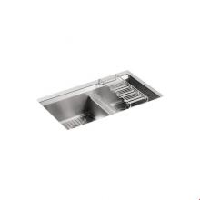 KOHLER 3672-NA - 8 Degree™ 33'' x 18'' x 10-3/16'' Undermount double-bowl large/med